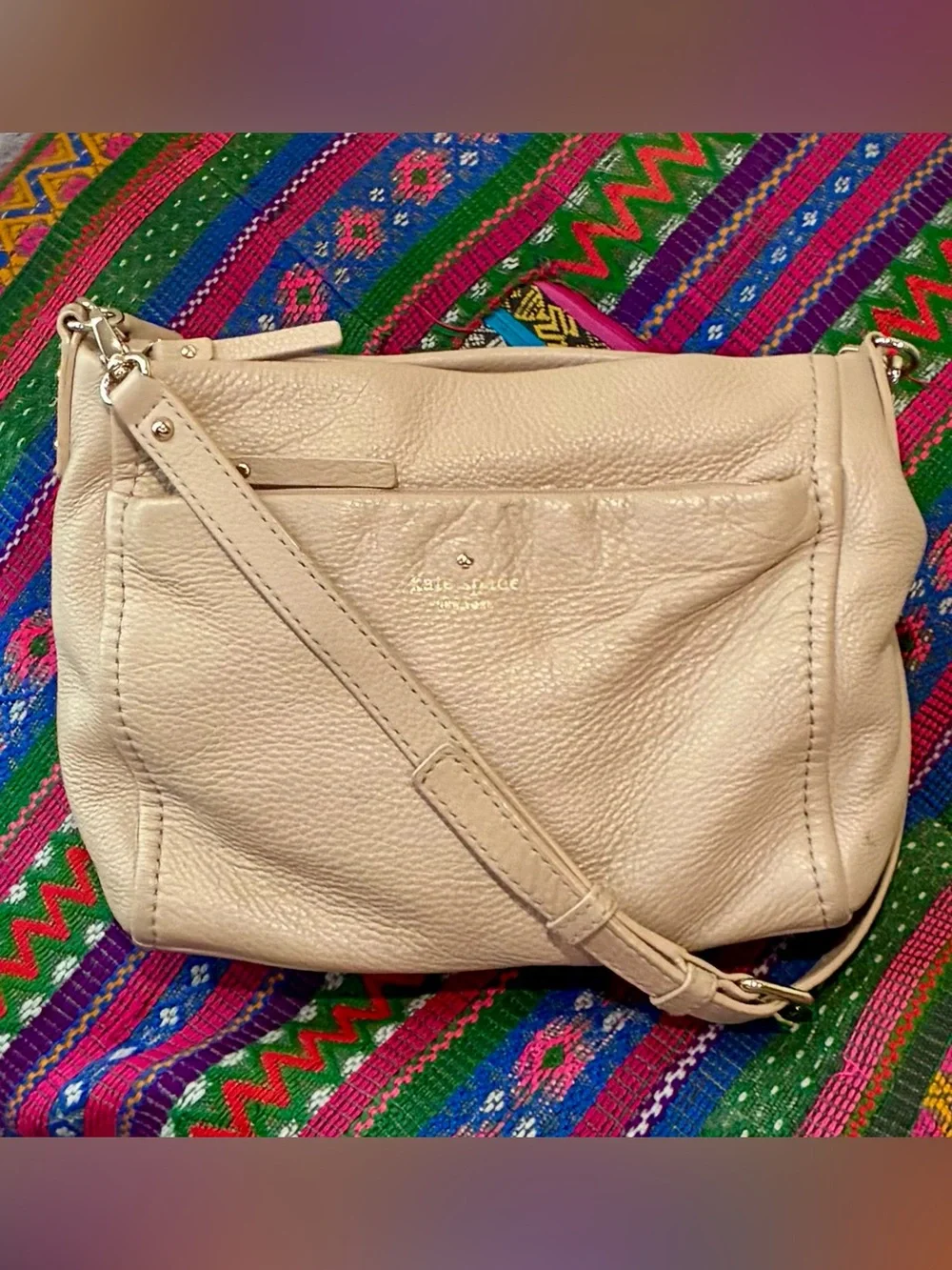 Kate Spade Cobble Hill Little Curtis Beige Pebbled leather Handbag
